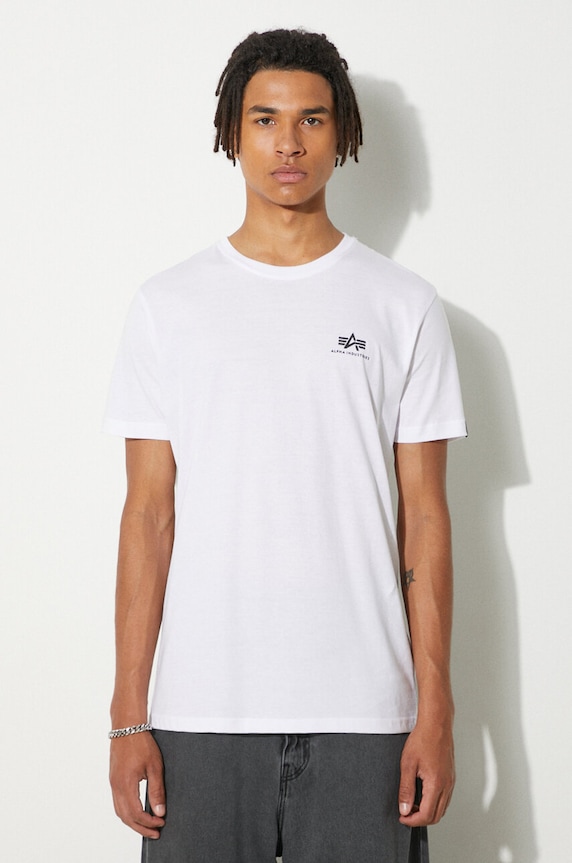 Alpha Industries cotton T-shirt Alpha Industries Backprint T 128507 09 regular white 128507.09