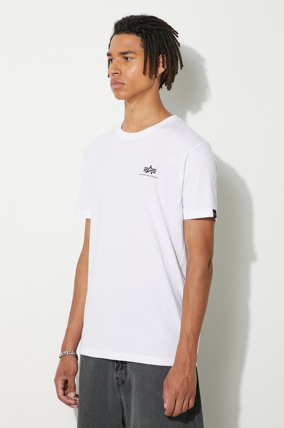 Alpha Industries cotton T-shirt Alpha Industries Backprint T 128507 09 white 128507.09