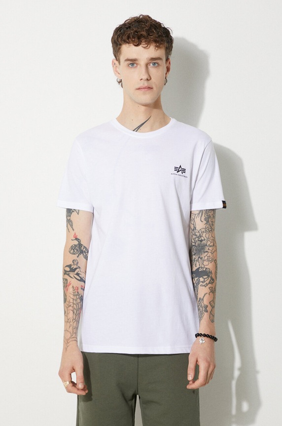 Îmbrăcăminte Alpha Industries tricou din bumbac 128507CP.573 alb