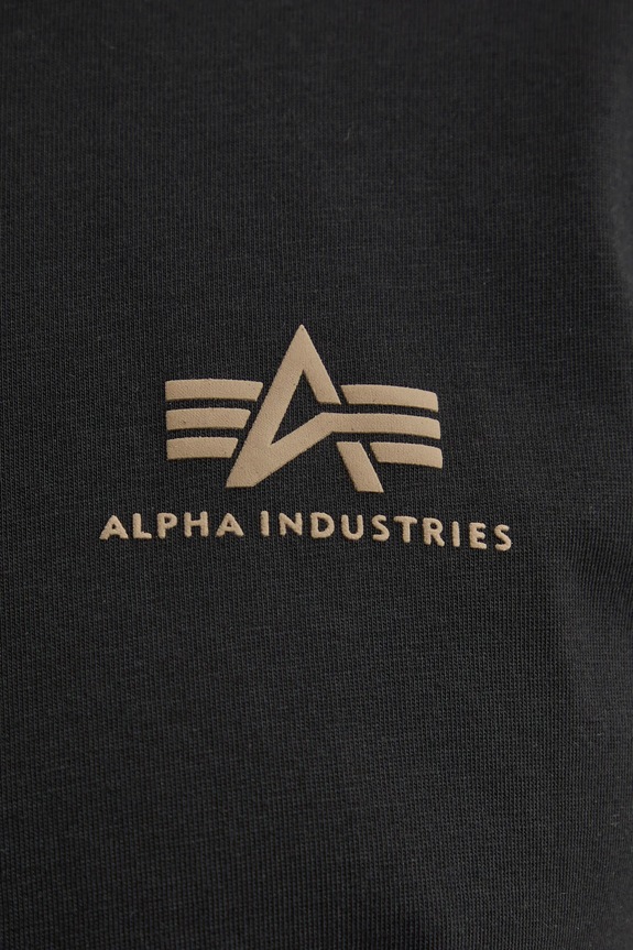 Βαμβακερό μπλουζάκι Alpha Industries 128507CP.380 μαύρο