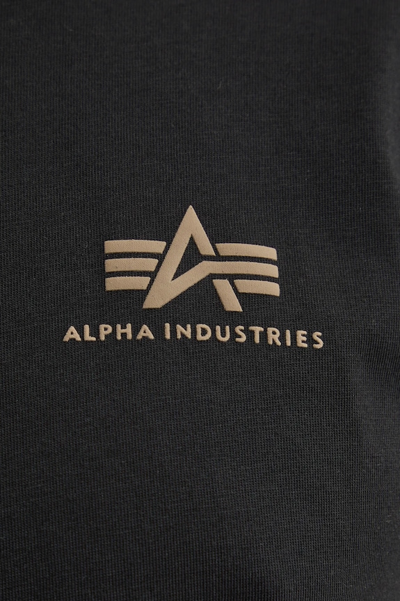Βαμβακερό μπλουζάκι Alpha Industries 128507CP.380 μαύρο