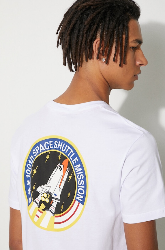 Alpha Industries cotton t-shirt Space Shuttle T 176507.09 white