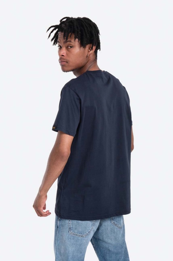 Odzież Alpha Industries t-shirt bawełniany NASA Reflective T 178501.07 granatowy