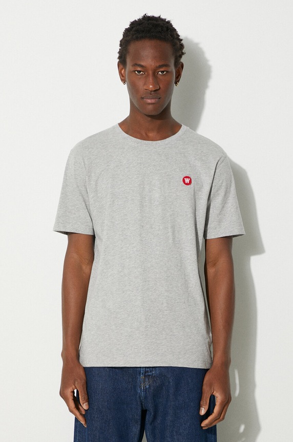 Wood Wood cotton t-shirt Ace Double A plain gray 10005700.2222