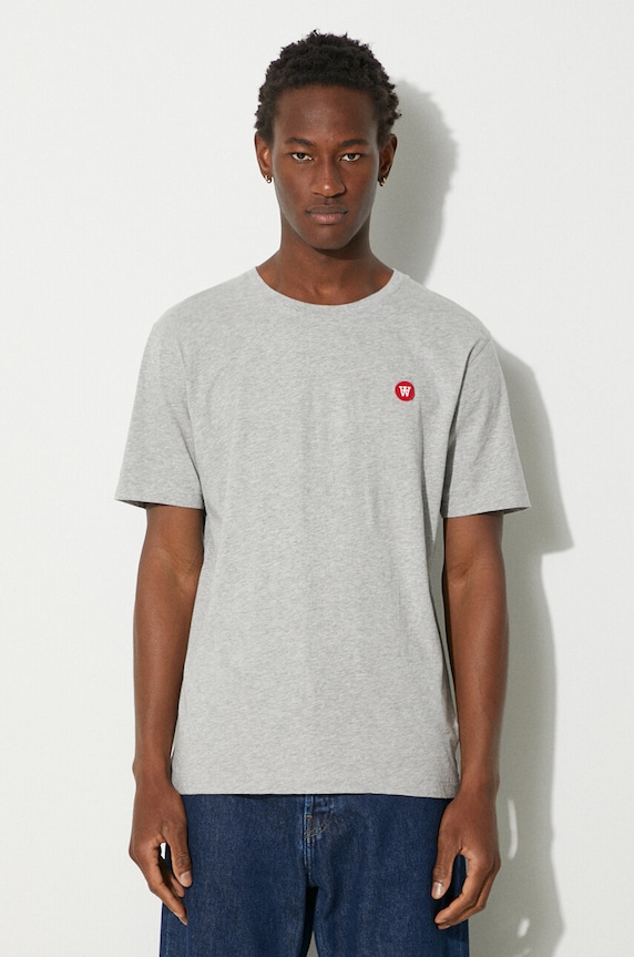 Wood Wood cotton t-shirt Ace Double A plain gray 10005700.2222