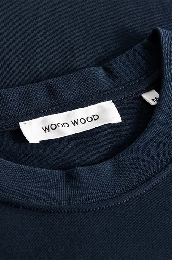 Bavlněné tričko Wood Wood Bobby Shatter Logo T-shirt 12225707.2489 námořnická modř