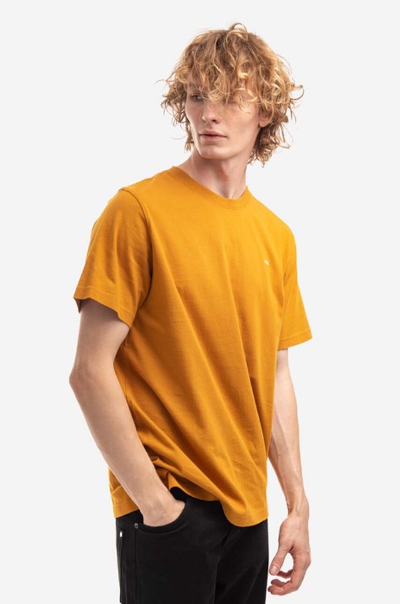 Βαμβακερό μπλουζάκι Wood Wood Sami Classic T-shirt 12235721.2491 πορτοκαλί