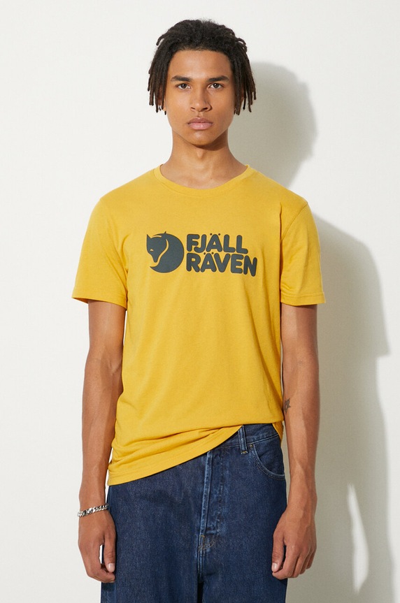Fjallraven cotton T-shirt Logo regular yellow F87310