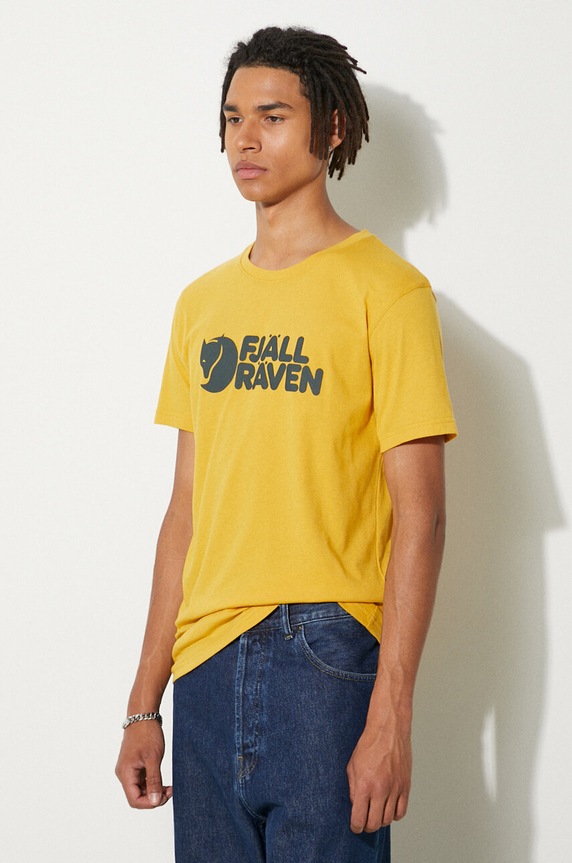 Fjallraven cotton T-shirt Logo yellow F87310