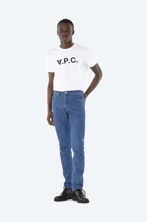 Bavlnené tričko A.P.C. Vpc Blanc COBQX.H26586 biela AA00