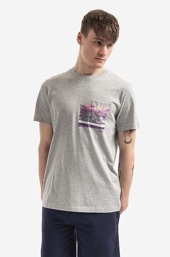 A.P.C. t-shirt bawełniany Elias COEEV.H26090 szary