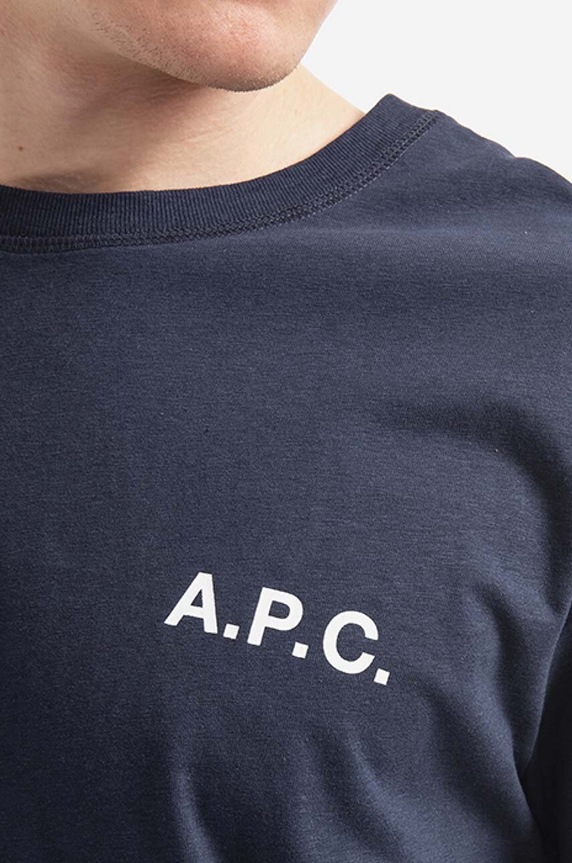 A.P.C. t-shirt bawełniany Mike granatowy COETL.H26053