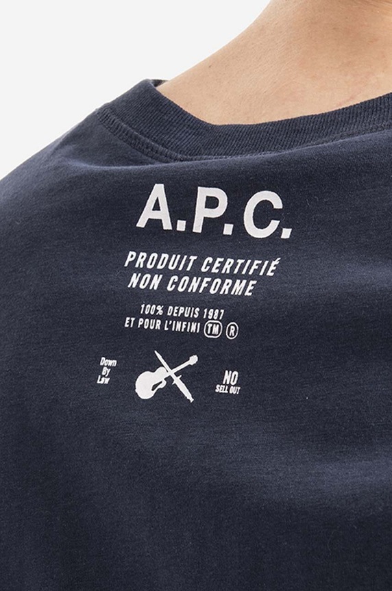 A.P.C. t-shirt bawełniany Mike COETL.H26053 granatowy