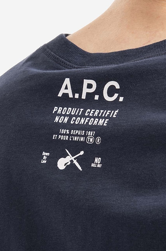 A.P.C. t-shirt bawełniany Mike COETL.H26053 granatowy