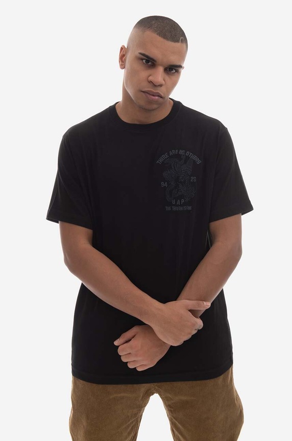 Bavlnené tričko Maharishi U.A.P. Embroidered T-shirt Organic Cotton Jerse 4093 BLACK regular čierna 4093.BLACK