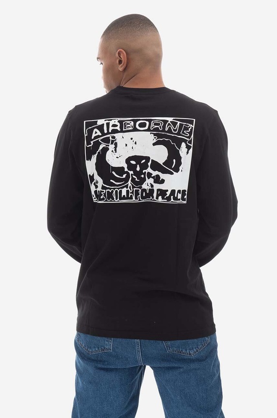Oblečení Bavlněné tričko s dlouhým rukávem Maharishi Andy Warhol Airborne L/S T-shirt 9923 BLACK 9923.BLACK černá
