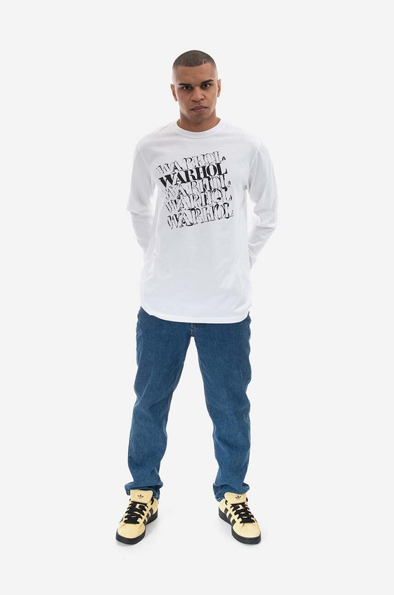Bavlnené tričko s dlhým rukávom Maharishi Andy Warhol Airborne L/S T-shirt 9923 WHITE 9923.WHITE biela AA00