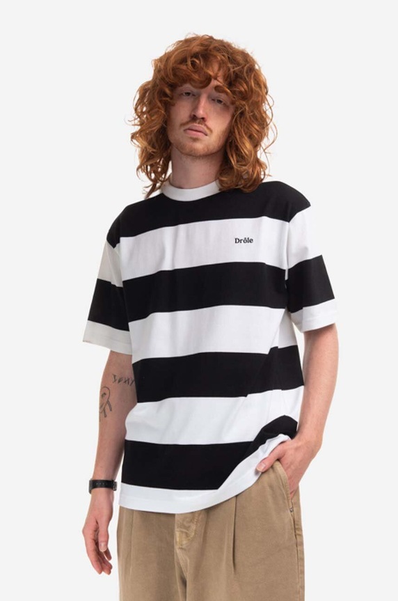 Хлопковая футболка Drôle de Monsieur TS126 TS126.BLACK чёрный