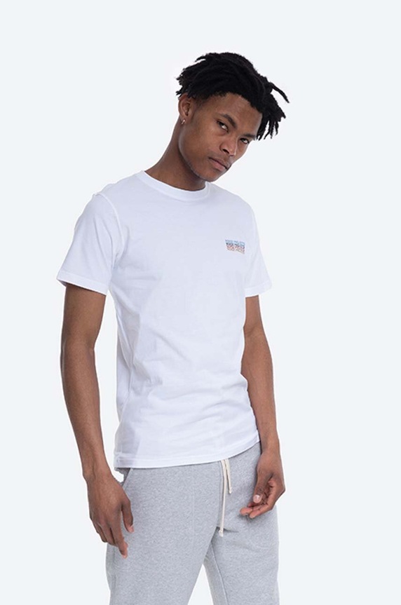 Norse Projects cotton T-shirt Niels Logo Stack regular white N01.0541.0001