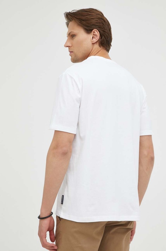Ρούχα Βαμβακερό μπλουζάκι Marc O'Polo B21201651556 λευκό