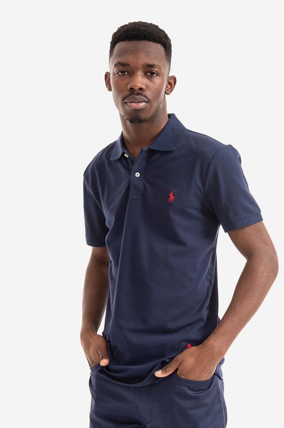 Polo Ralph Lauren polo shirt with elastane navy 781852700004