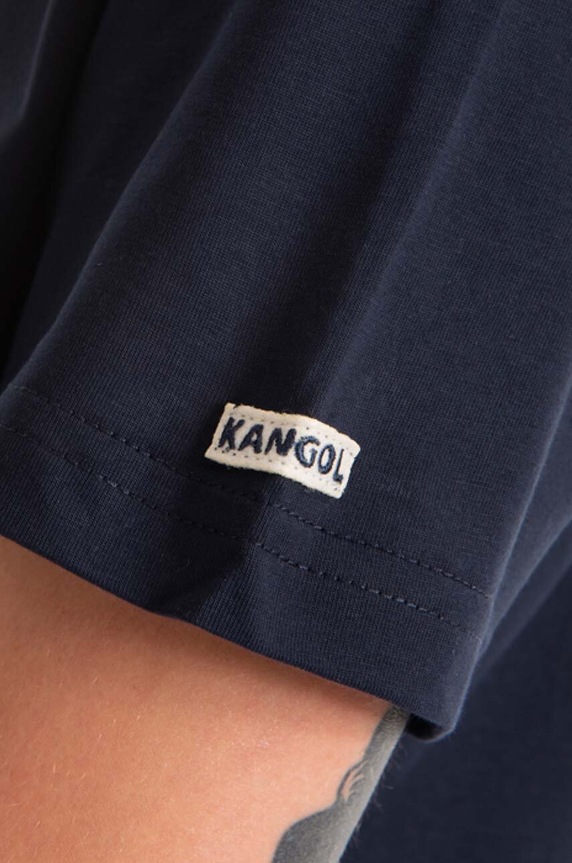 Kangol t-shirt bawełniany Heritage Basic granatowy KLHB003