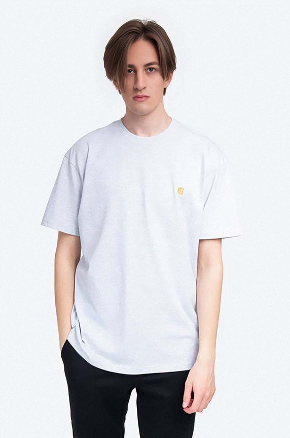 Carhartt WIP T-shirt I026391.ASH.HEATHE Koszulka Chase plain gray I026391.ASH.HEATHE