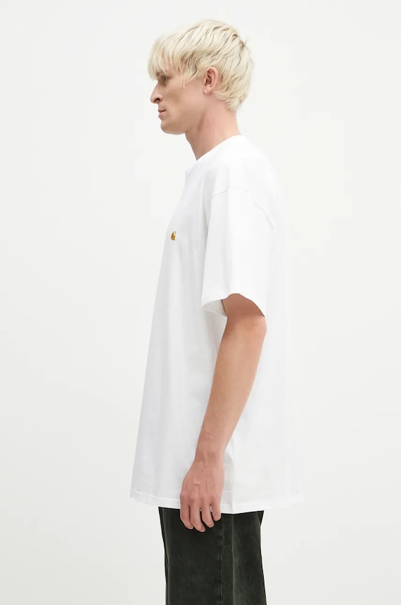 Carhartt WIP cotton t-shirt Chase I026391.WHITE.GOLD white AA00