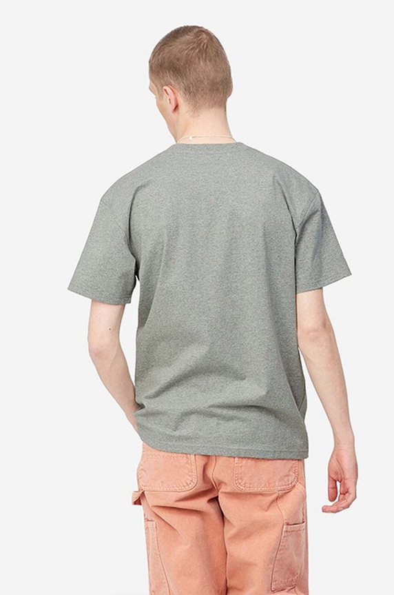 Bavlnené tričko Carhartt WIP I029956.GREY.HEATH sivá AA00