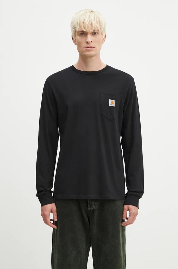 Carhartt WIP top a maniche lunghe in cotone regolare nero I030437.89XX