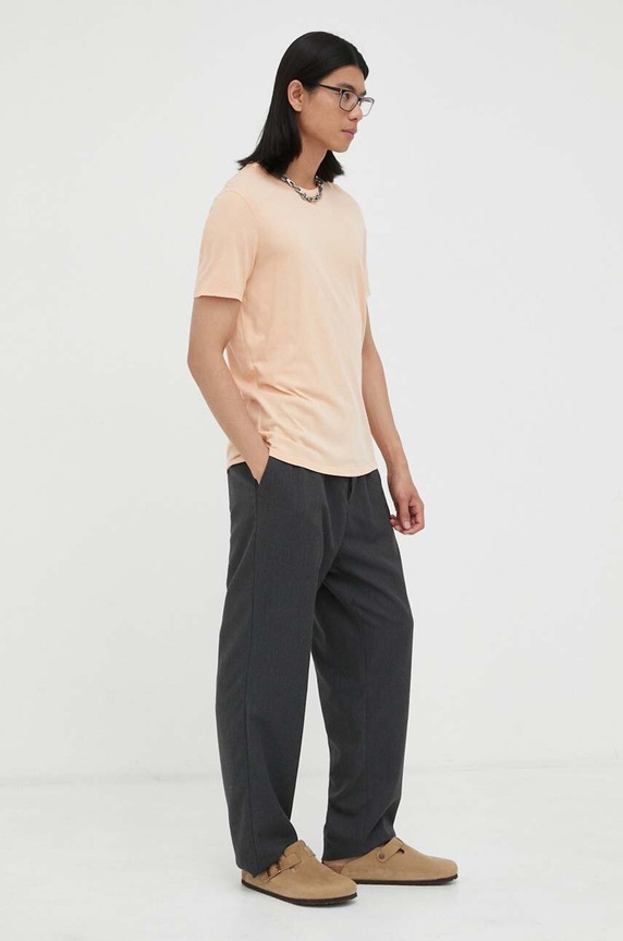 American Vintage tricou din bumbac MDEV02A portocaliu AA00