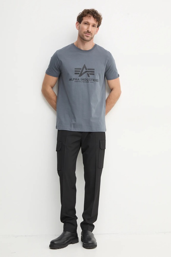 Alpha Industries t-shirt bawełniany Basic T-Shirt 100501.412 szary AA00