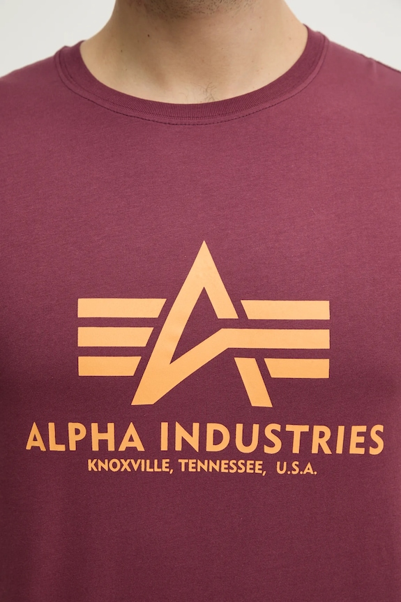 Βαμβακερό μπλουζάκι Alpha Industries 100501.184 μπορντό