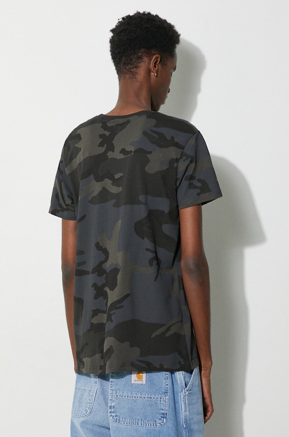 Clothing Alpha Industries cotton t-shirt Basic T-Shirt Camo 100501C.125 black