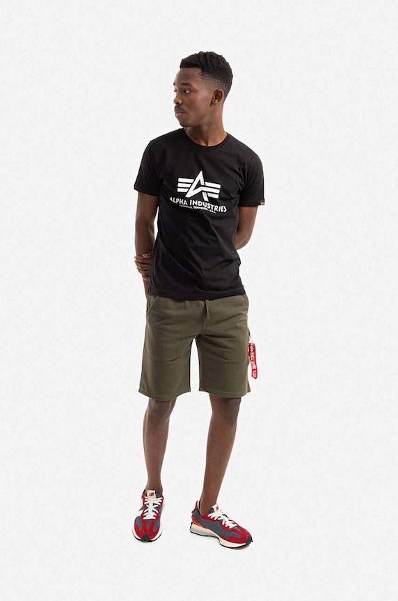 Pamučna majica Alpha Industries Basic T-Shirt 100501.03 crna AW24