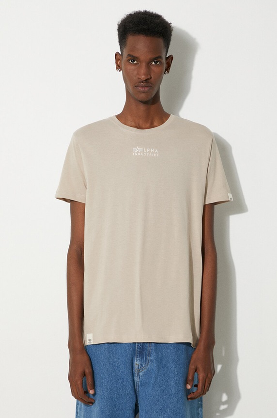 Alpha Industries cotton t-shirt regular beige 118529.627