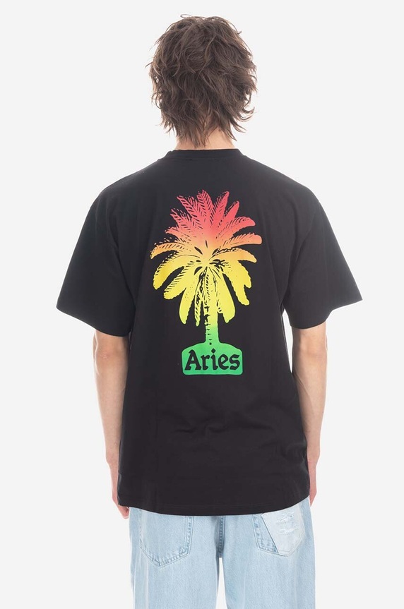Aries cotton T-shirt regular black AR60004