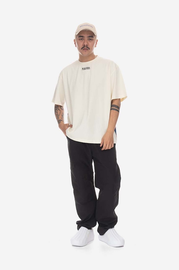 PLEASURES t-shirt bawełniany Tainted Contrast Heavyweight P23SP027