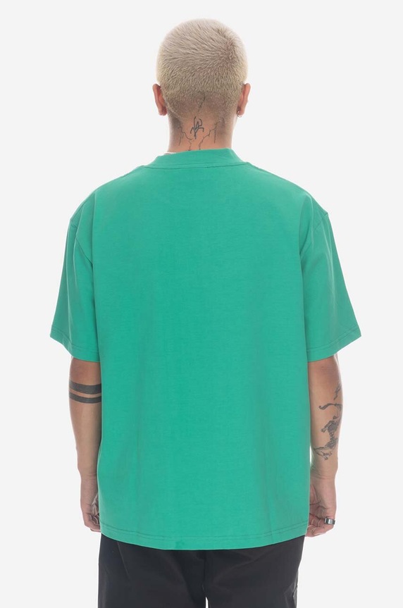PLEASURES cotton T-shirt Twitch Heavyweight P23SP028 green AA00