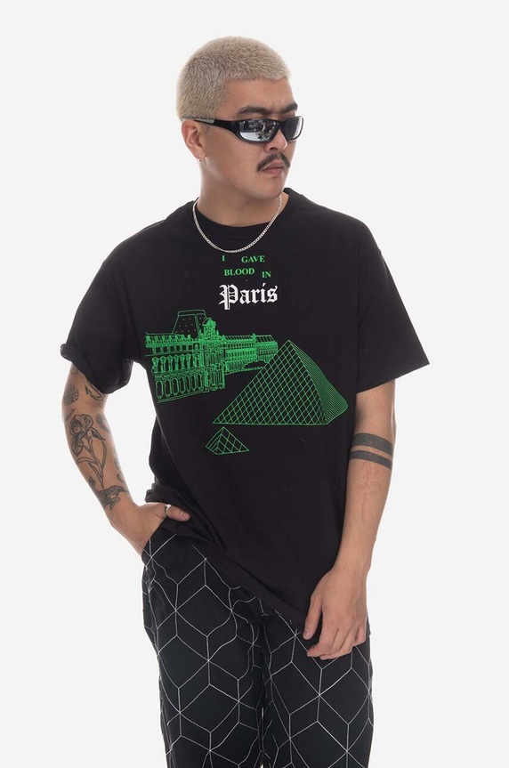 PLEASURES cotton T-shirt Blood T-shirt regular black P23SP050