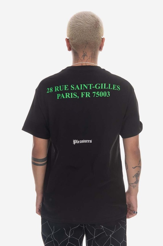 PLEASURES cotton T-shirt Blood T-shirt black P23SP050