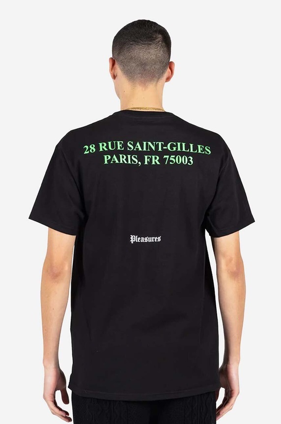 PLEASURES cotton T-shirt Blood T-shirt P23SP050 black