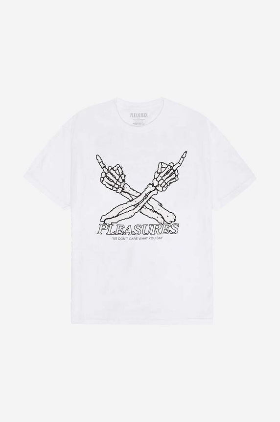 PLEASURES cotton T-shirt Dont Care T-shirt P23SP051 white AA00
