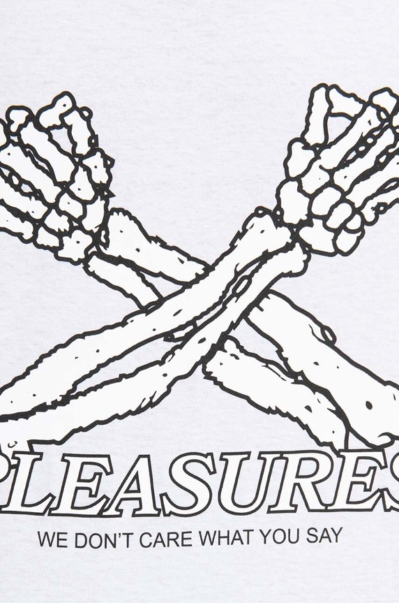 PLEASURES cotton T-shirt Dont Care T-shirt white P23SP051