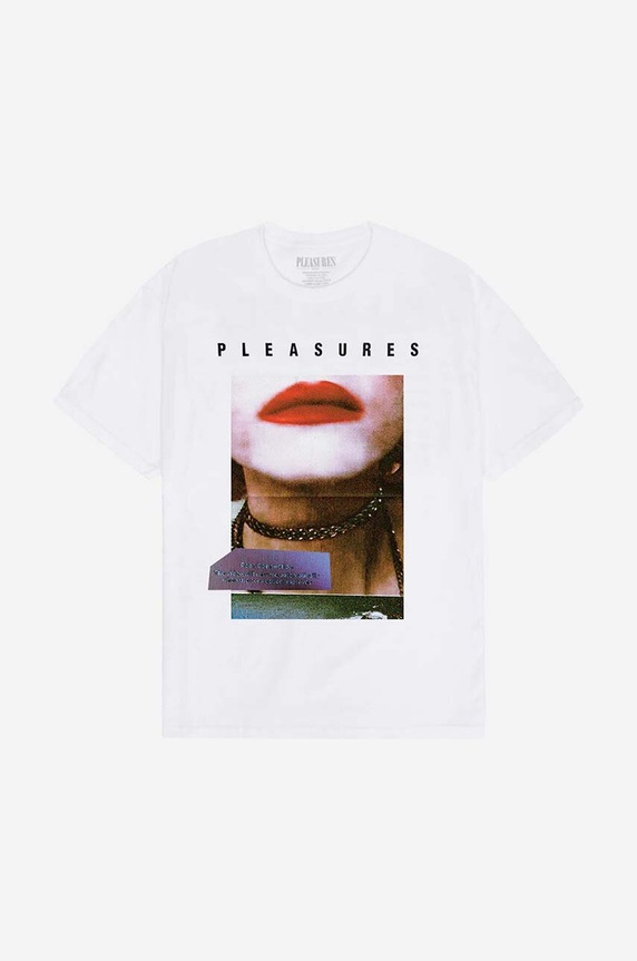 Odzież PLEASURES t-shirt bawełniany Poop Connection T-shirt P23SP058 biały