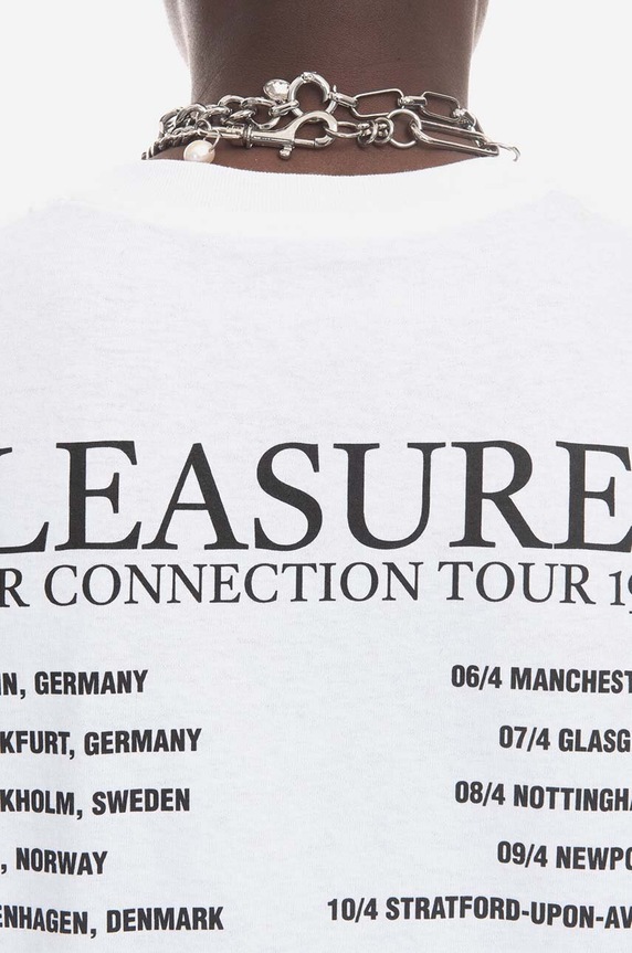 PLEASURES t-shirt bawełniany Poop Connection T-shirt P23SP058 biały