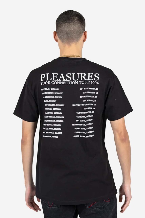 PLEASURES cotton T-shirt Poop Connection T-shirt P23SP058 black AA00