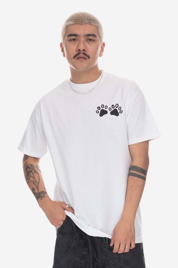 Clothing PLEASURES cotton T-shirt Puppies T-shirt P23SP060 white