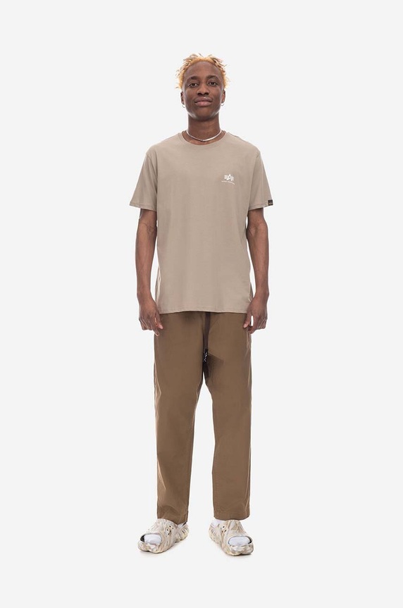 Odzież Alpha Industries t-shirt bawełniany Alpha Industries Basic T Small Logo 188505 679 188505.679 beżowy