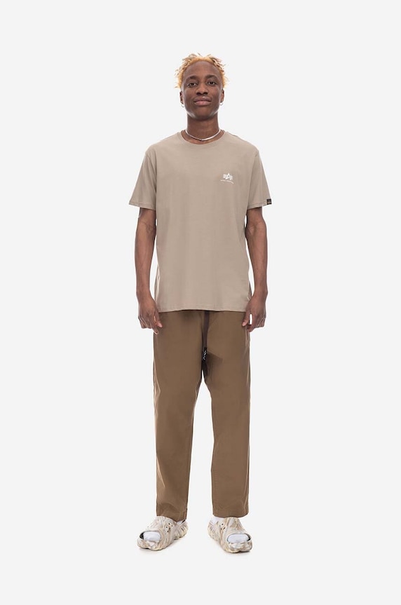 Odzież Alpha Industries t-shirt bawełniany Alpha Industries Basic T Small Logo 188505 679 188505.679 beżowy